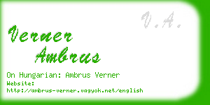 verner ambrus business card